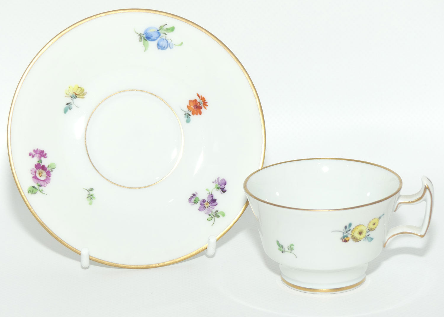 Meissen Hand decorated small demi tasse cup and saucer