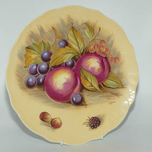 Aynsley Fruit Orchard Gold fluted shape plate D Jones