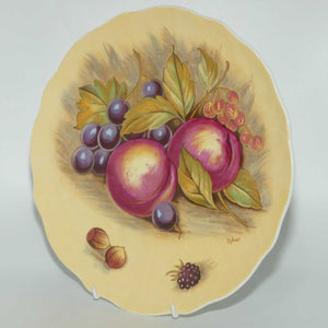 Aynsley Fruit Orchard Gold fluted shape plate D Jones