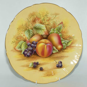 Aynsley Fruit Orchard Gold fluted shape plate (Original label on Back)