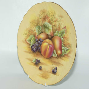 Aynsley Fruit Orchard Gold fluted shape plate (Original label on Back)