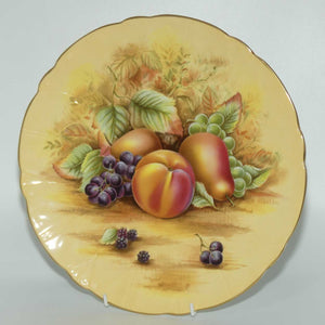 Aynsley Fruit Orchard Gold fluted shape plate (Original label on Back)