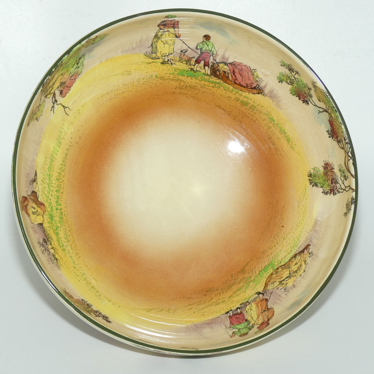 Royal Doulton Gleaners and Gypsies large quad footed comport D4983