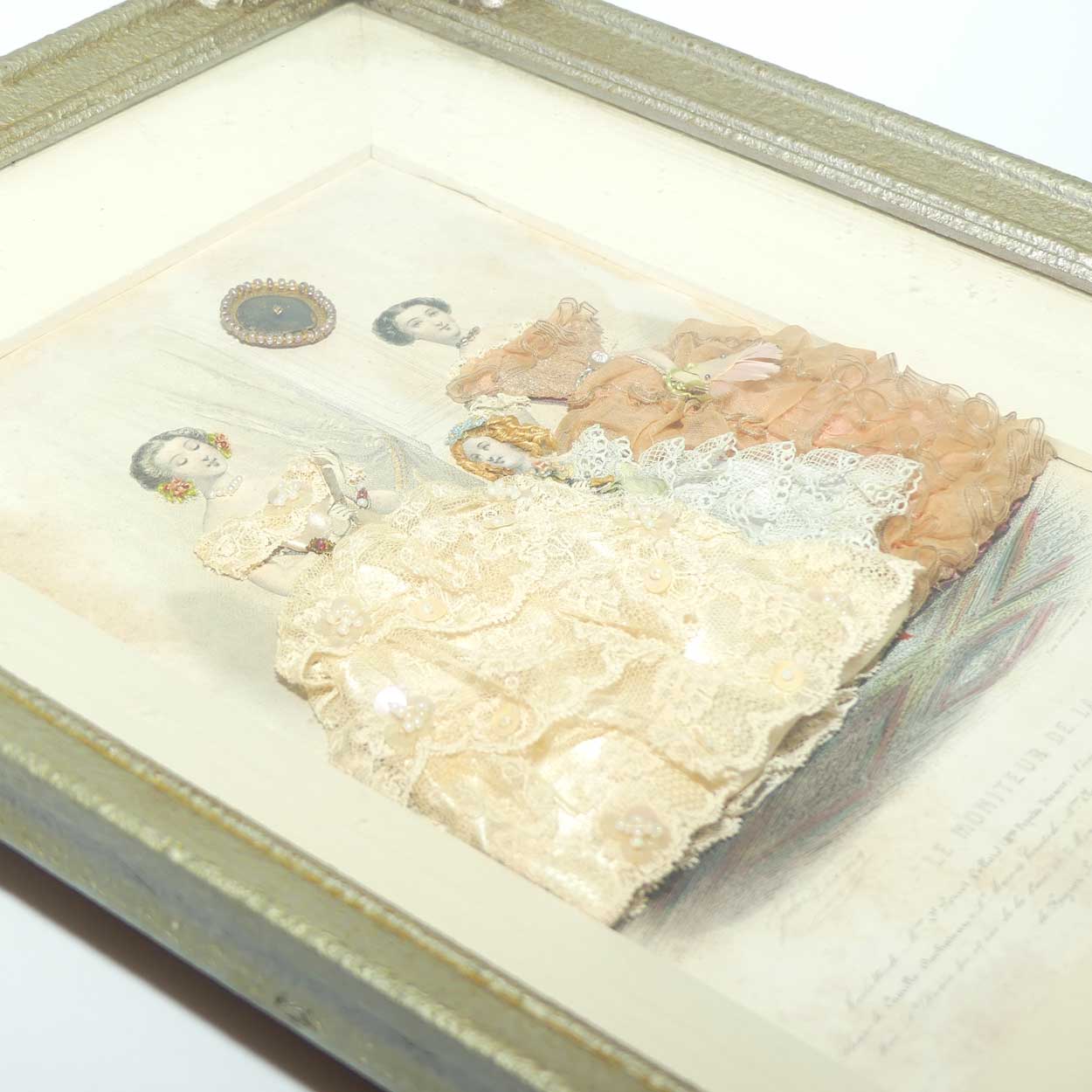 Moniteur de la Mode heavily embellished framed shadow box print | #2