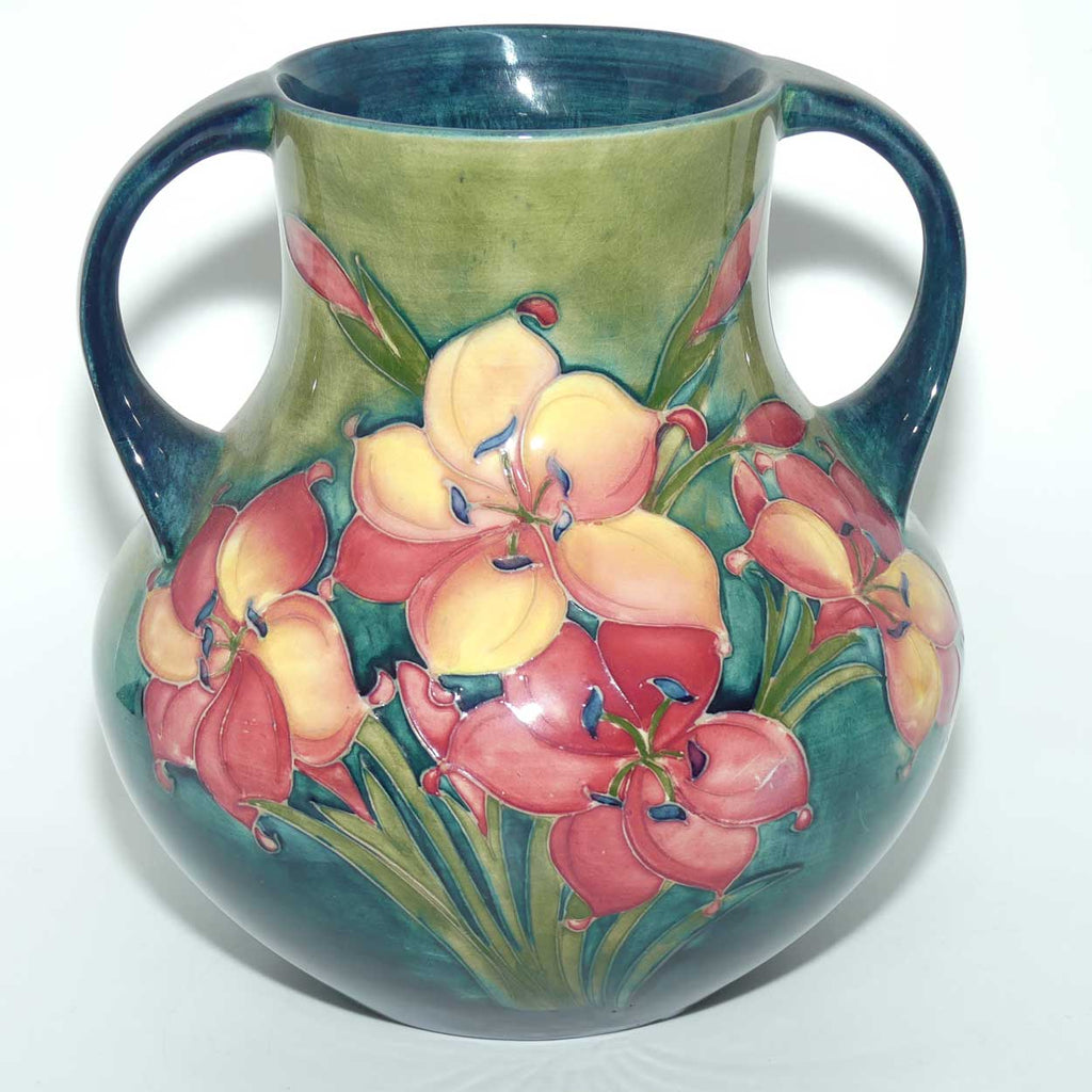 Walter Moorcroft Freesia (Green) 5/8 handled vase