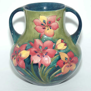 Walter Moorcroft Freesia (Green) 5/8 handled vase