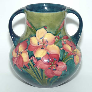 Walter Moorcroft Freesia (Green) 5/8 handled vase