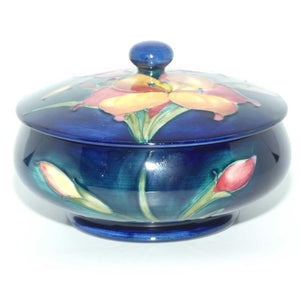 Walter Moorcroft Freesia (Blue) lidded powder bowl