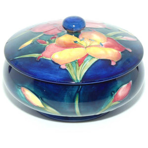 Walter Moorcroft Freesia (Blue) lidded powder bowl