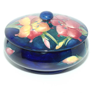 Walter Moorcroft Freesia (Blue) lidded powder bowl