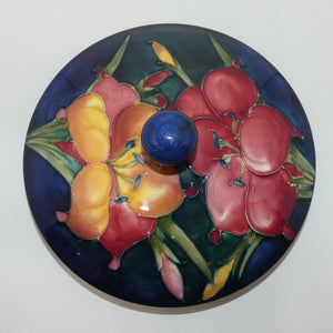 Walter Moorcroft Freesia (Blue) lidded powder bowl