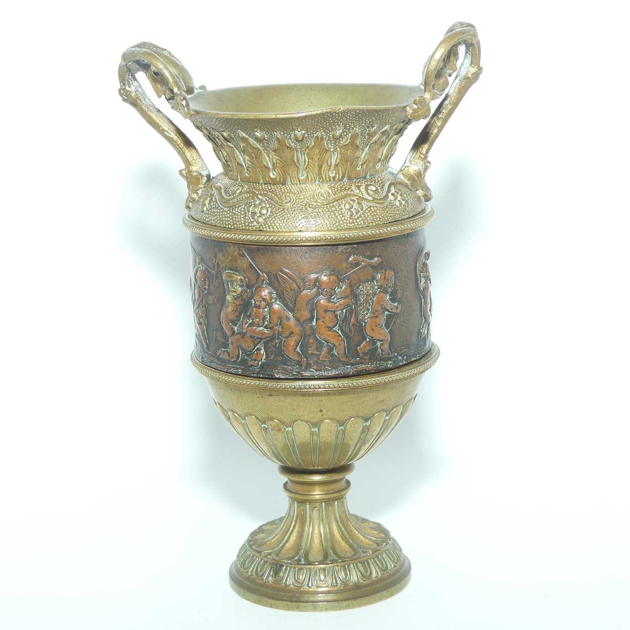 Antique French Bronze and finely Cast Brass cabinet vase