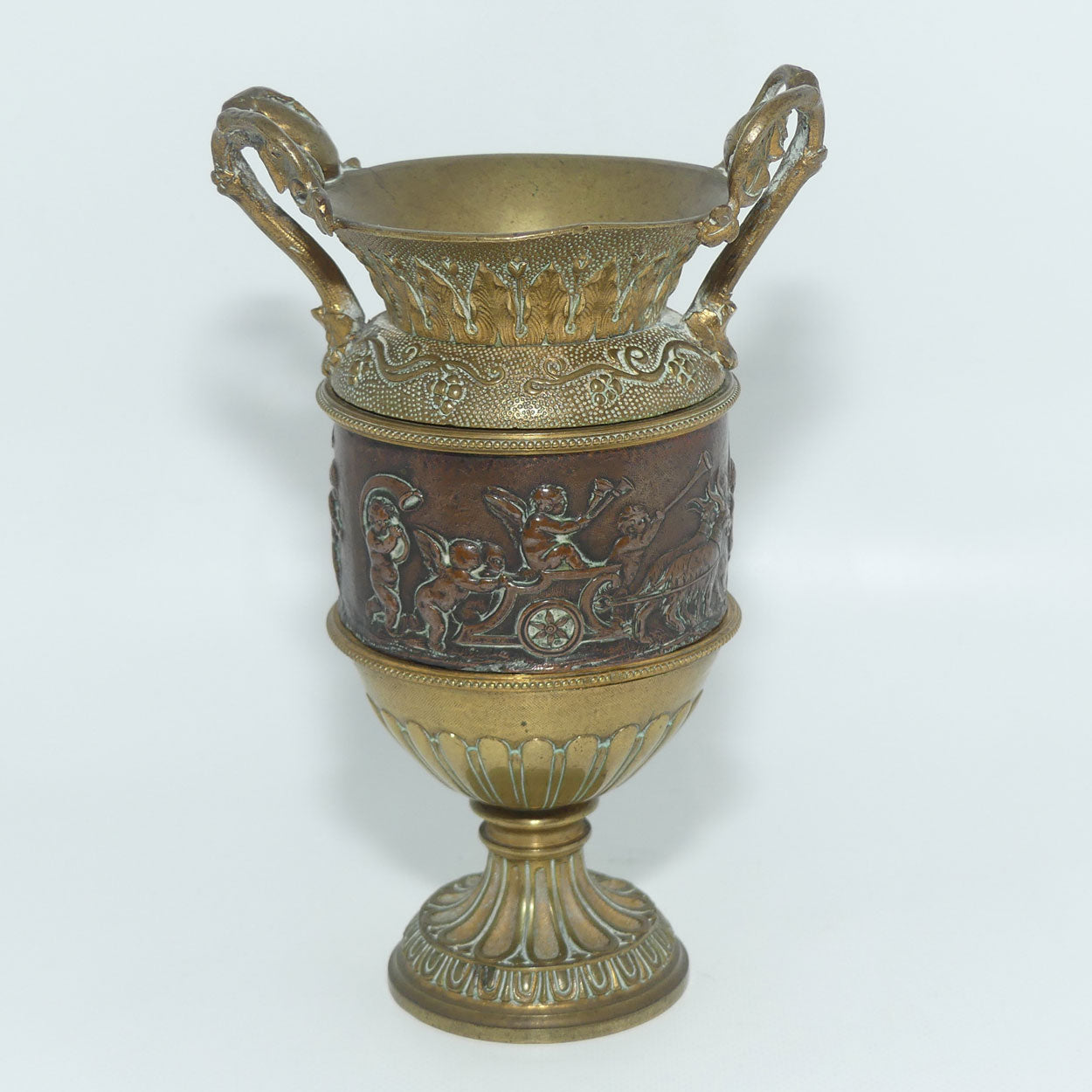 Antique French Bronze and finely Cast Brass cabinet vase