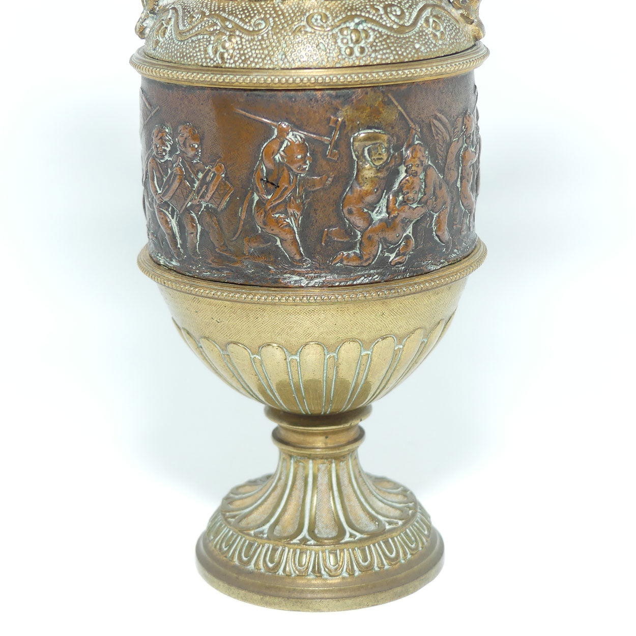 Antique French Bronze and finely Cast Brass cabinet vase