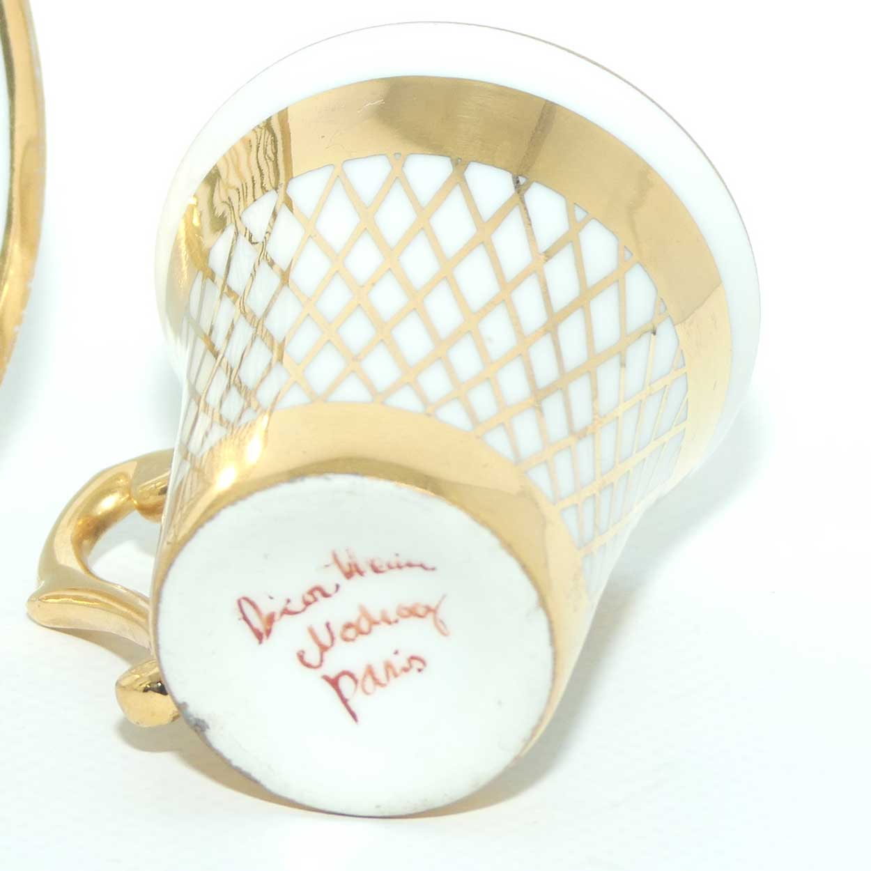 French Gilt Decorated demi tasse cup and saucer | Decor Mein Paris