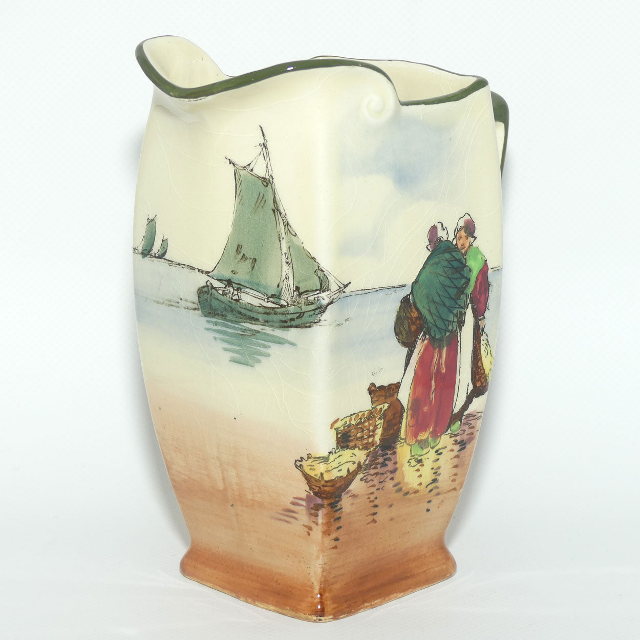 Royal Doulton Fisherfolk A - Brittany medium Friar shape jug D4406