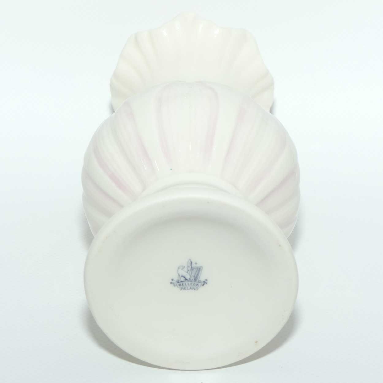 Belleek frill top Thistle pattern vase | Pink | 2nd Blue Mark