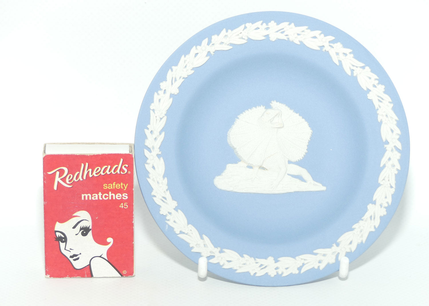 Wedgwood Jasper | Australian Fauna | White on Pale Blue | Frilled Neck Lizard Plate | Box + Cert