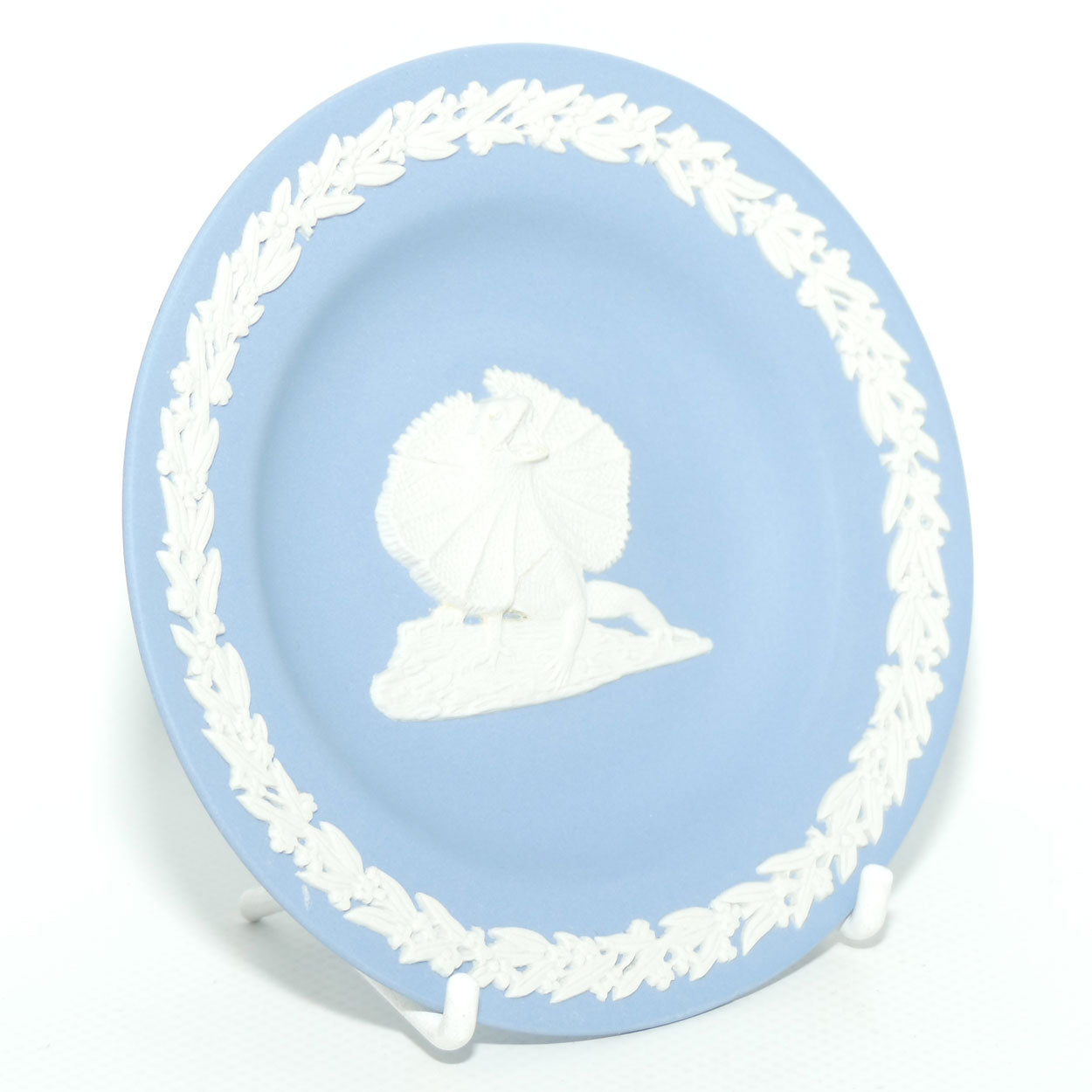 Wedgwood Jasper | Australian Fauna | White on Pale Blue | Frilled Neck Lizard Plate | Box + Cert