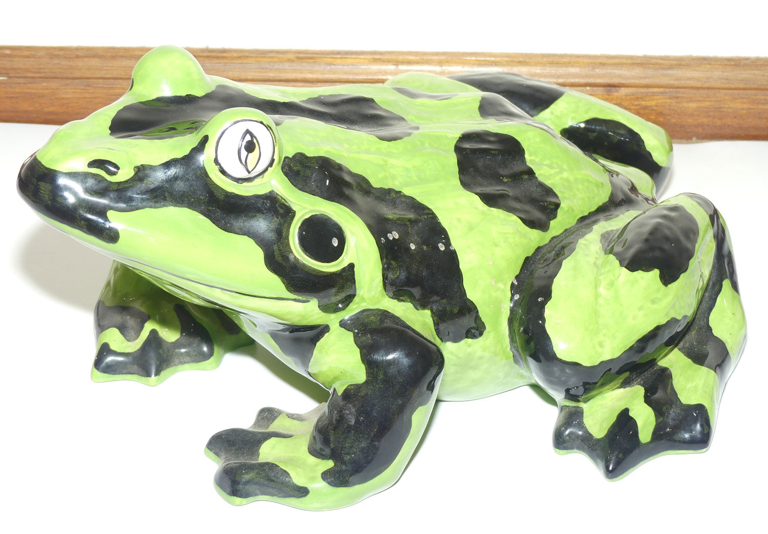 Frogman Art Ceramics large figure of a Black and Green Frog