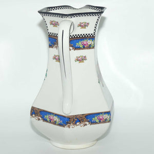 H & K Tunstall  Fruit and Flowers decorated tall wash jug | Check border