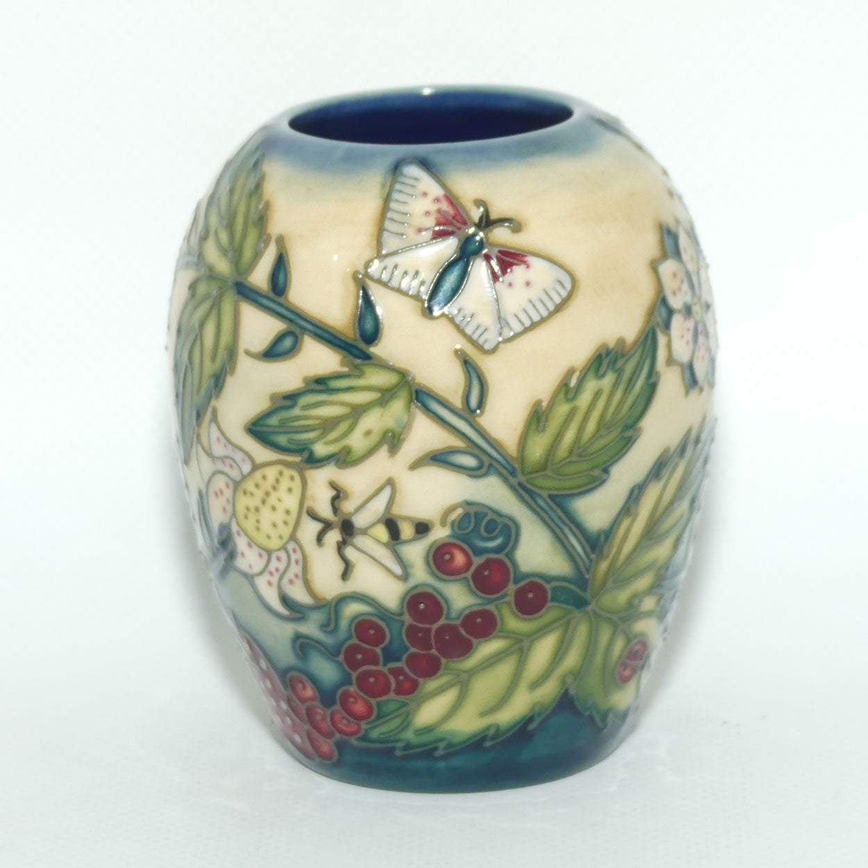 Moorcroft Fruit Garden small vase | silver line