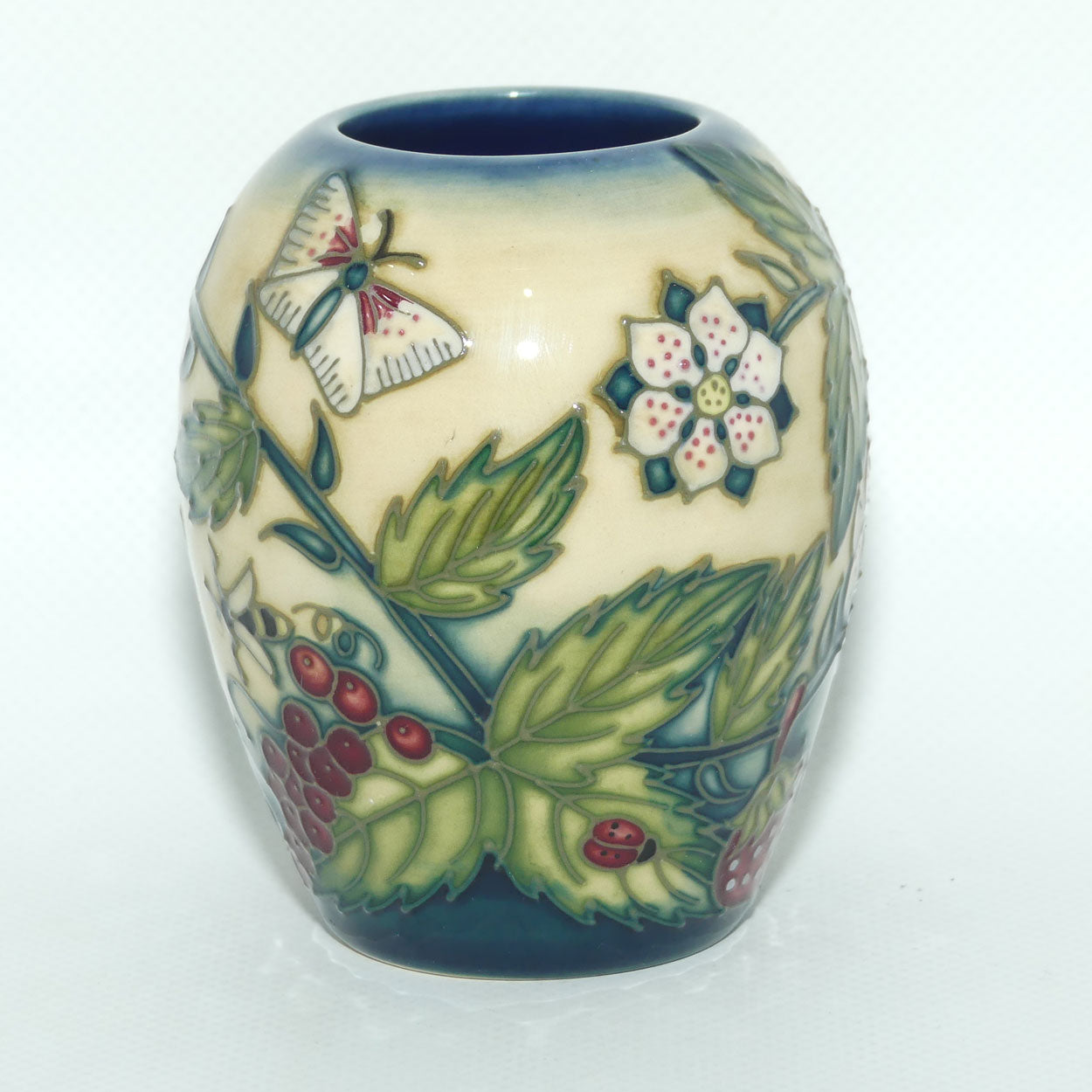 Moorcroft Fruit Garden small vase | silver line