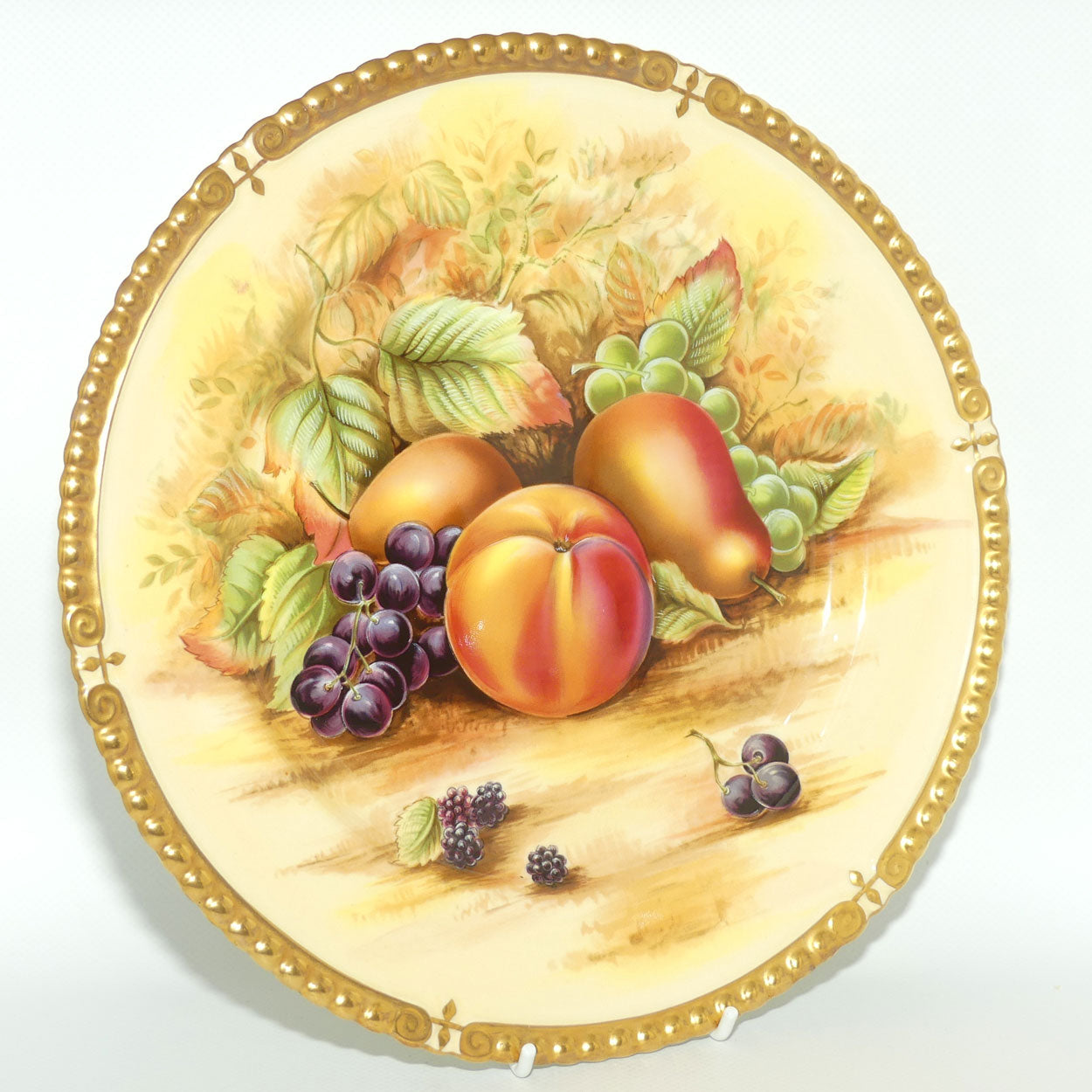 Aynsley Fruit Orchard Gold  gilt figured border plate | 26.5cm wide
