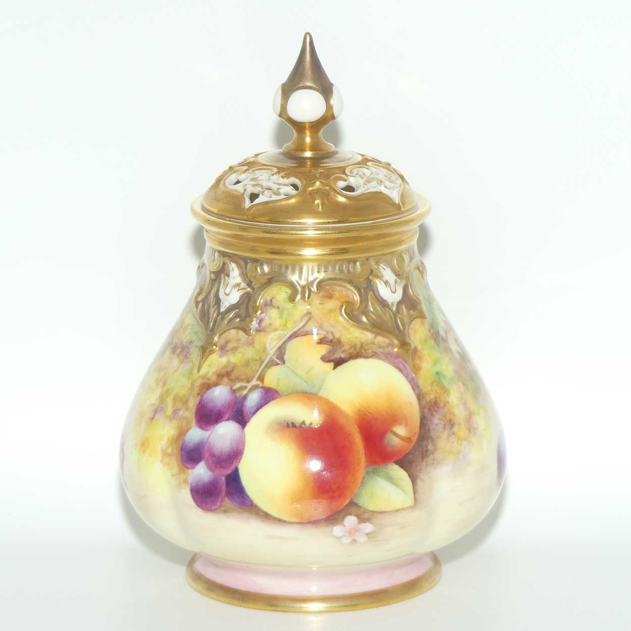 Royal Worcester hand painted fruit potpourri | 291 Shape | J Skerrett #2