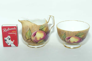 Aynsley Fruit Orchard Gold sugar and creamer | Coffee size | signed N Brunt | original label