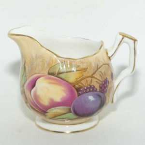 Aynsley Fruit Orchard Gold sugar and creamer | Coffee size | signed N Brunt