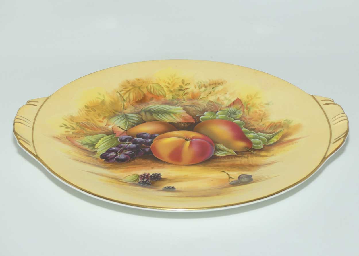 Aynsley Fruit Orchard Gold tab handled plate (Big Pattern)