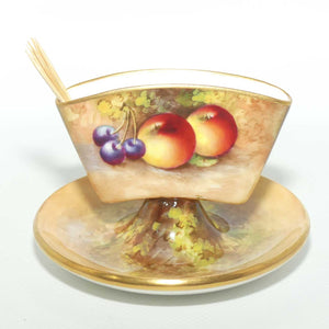 Royal Worcester hand painted Fruit toothpick holder