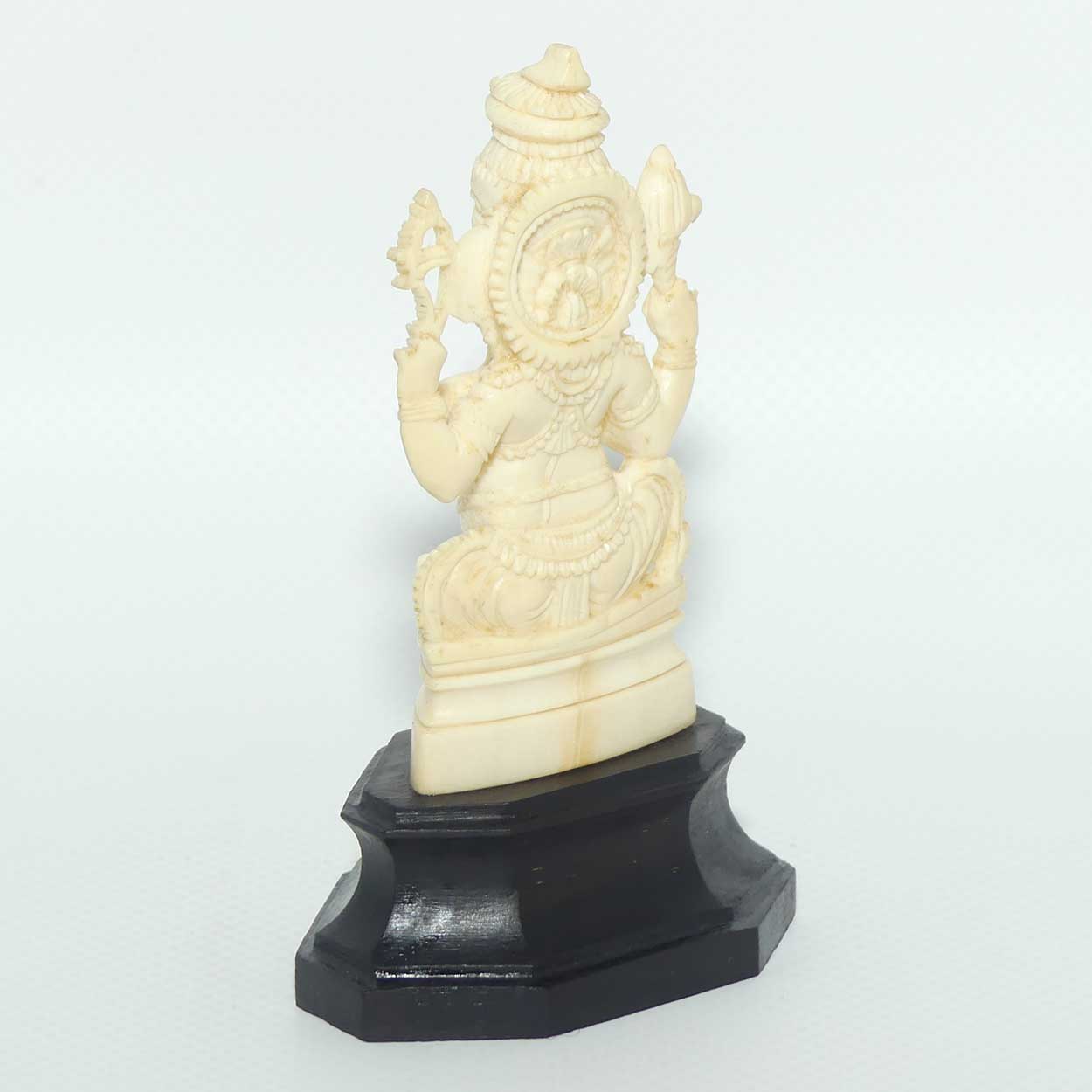Carved Ivory Figure on Rosewood base | Ganesha | 10.5cm