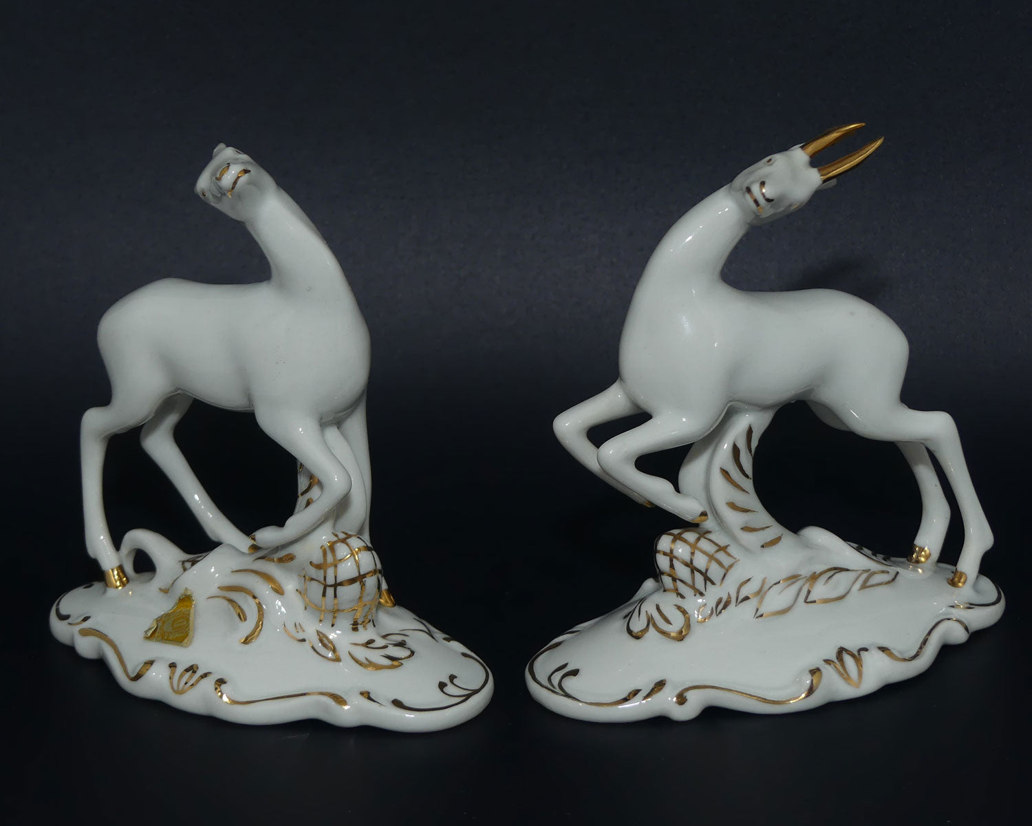 Royal Dux pair of figures | Deer and Doe