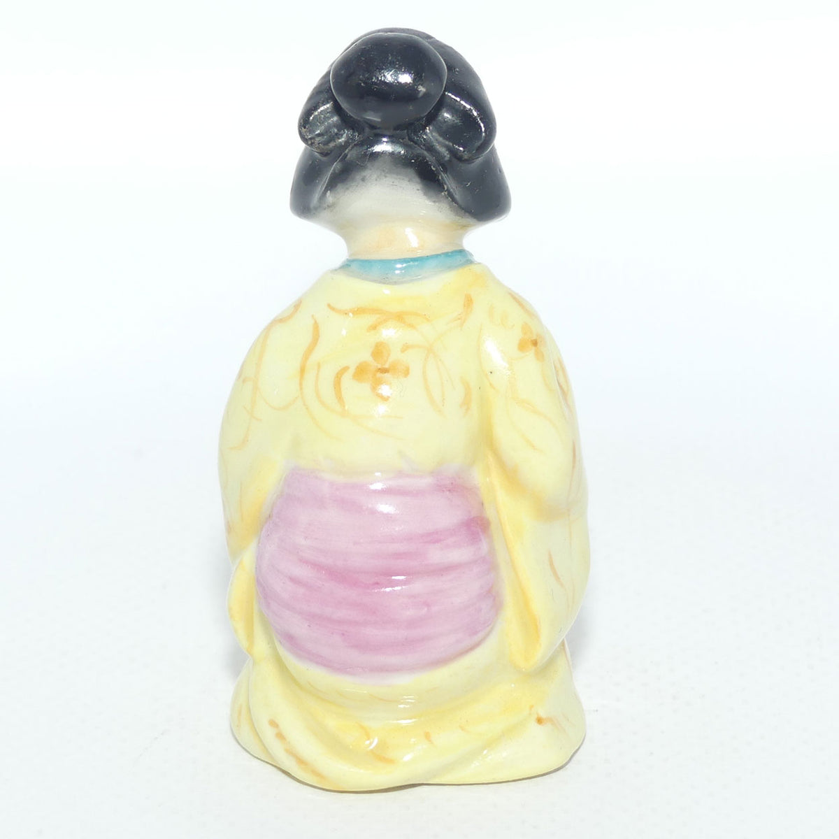 Royal Worcester figural Geisha Girl | Japanese Girl candle snuffer | Puce mark | c.1909