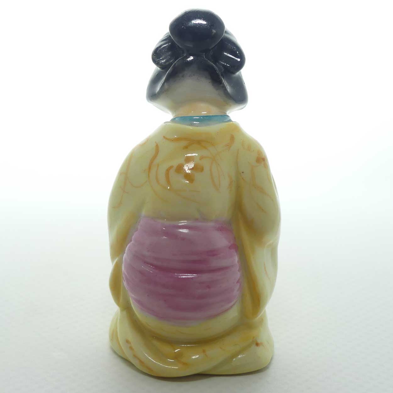 Royal Worcester figural Geisha Girl | Japanese Girl candle snuffer | Puce mark | c.1909