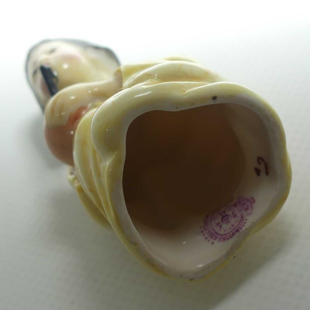 Royal Worcester figural Geisha Girl | Japanese Girl candle snuffer | Puce mark | c.1909