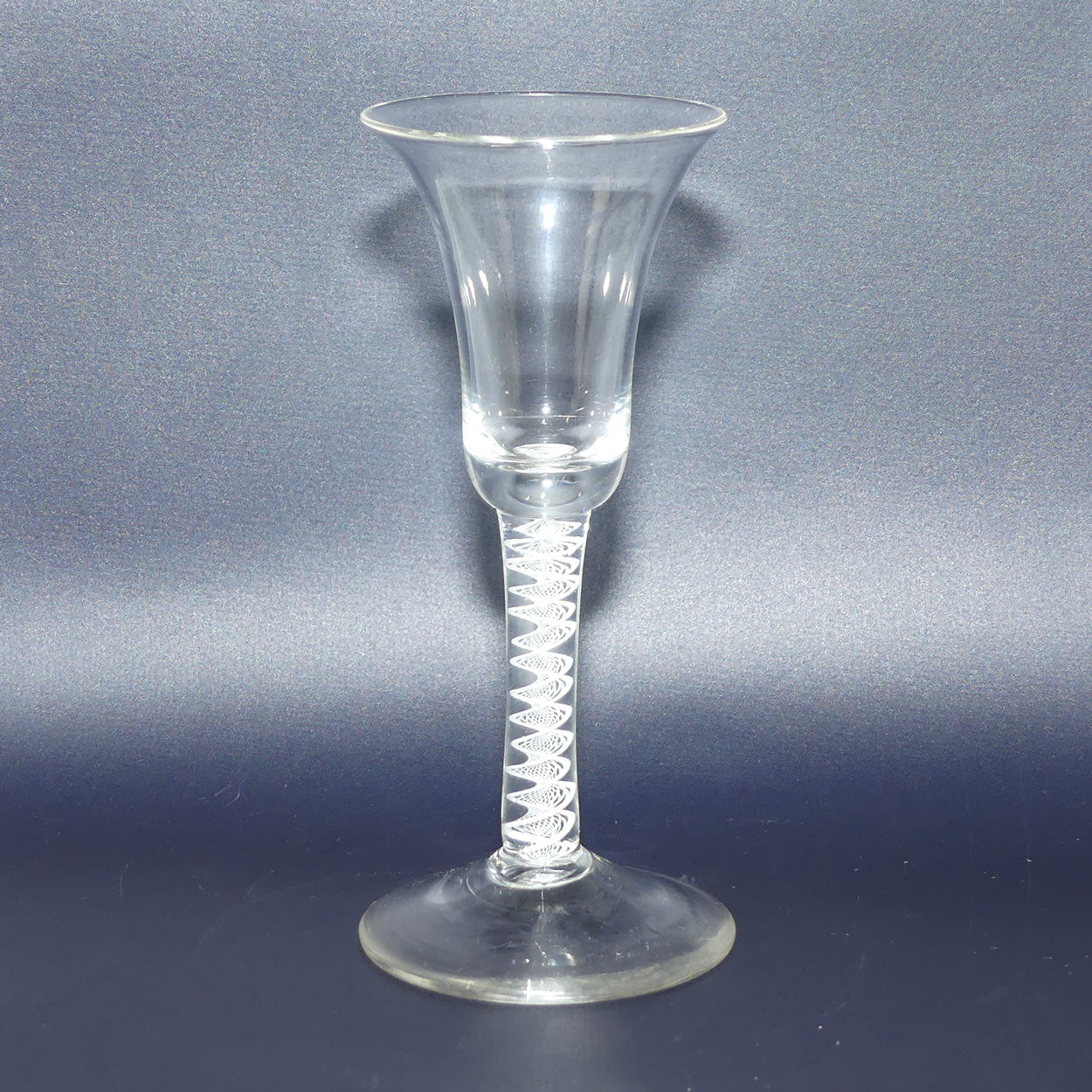 18th Century Georgian Glass with Inverted Bell bowl and Opaque Twist | Cotton twist stem