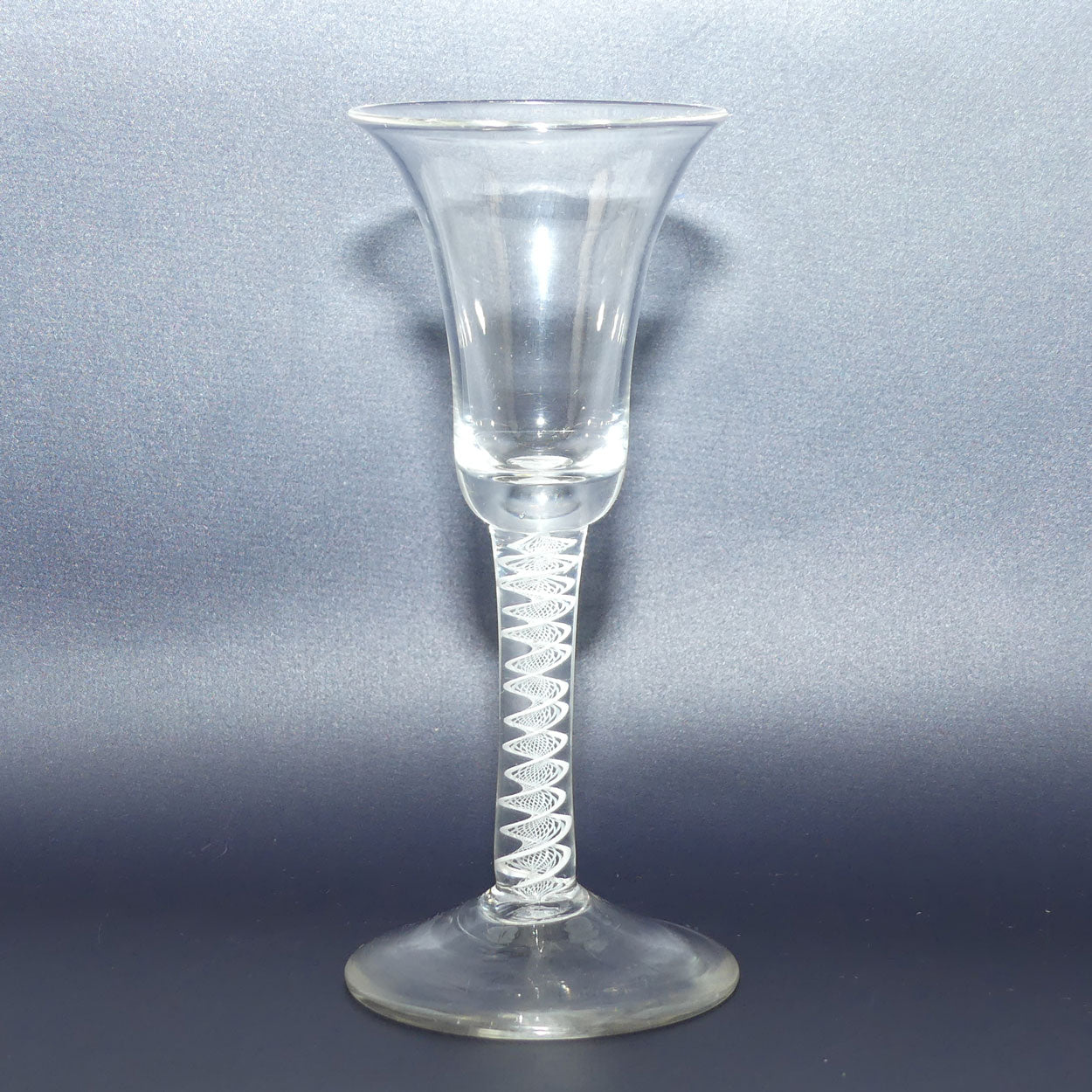 18th Century Georgian Glass with Inverted Bell bowl and Opaque Twist | Cotton twist stem