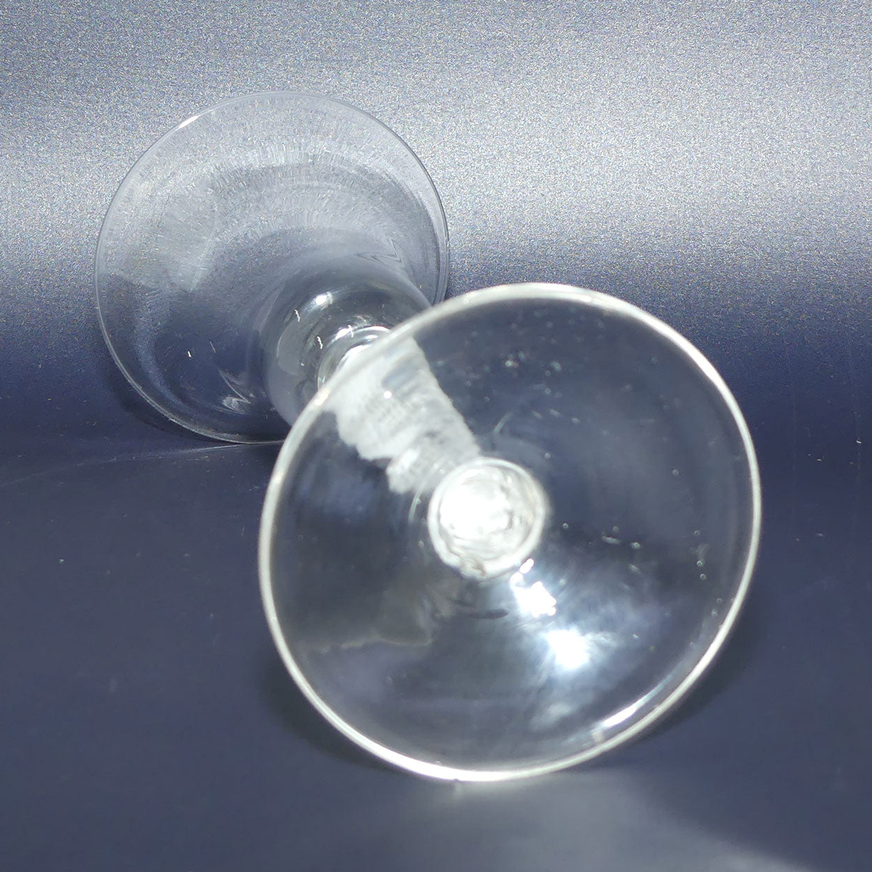 18th Century Georgian Glass with Inverted Bell bowl and Opaque Twist | Cotton twist stem