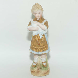 Victorian era Gilt Bisque figure of a Girl