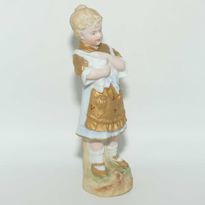 Victorian era Gilt Bisque figure of a Girl