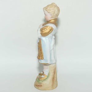 Victorian era Gilt Bisque figure of a Girl