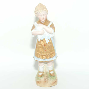 Victorian era Gilt Bisque figure of a Girl