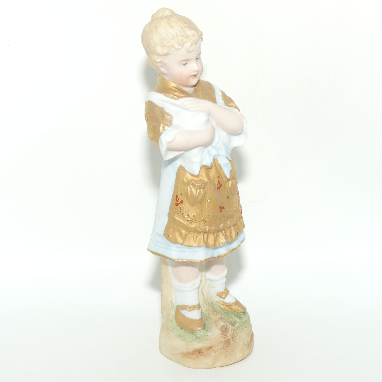 Victorian era Gilt Bisque figure of a Girl