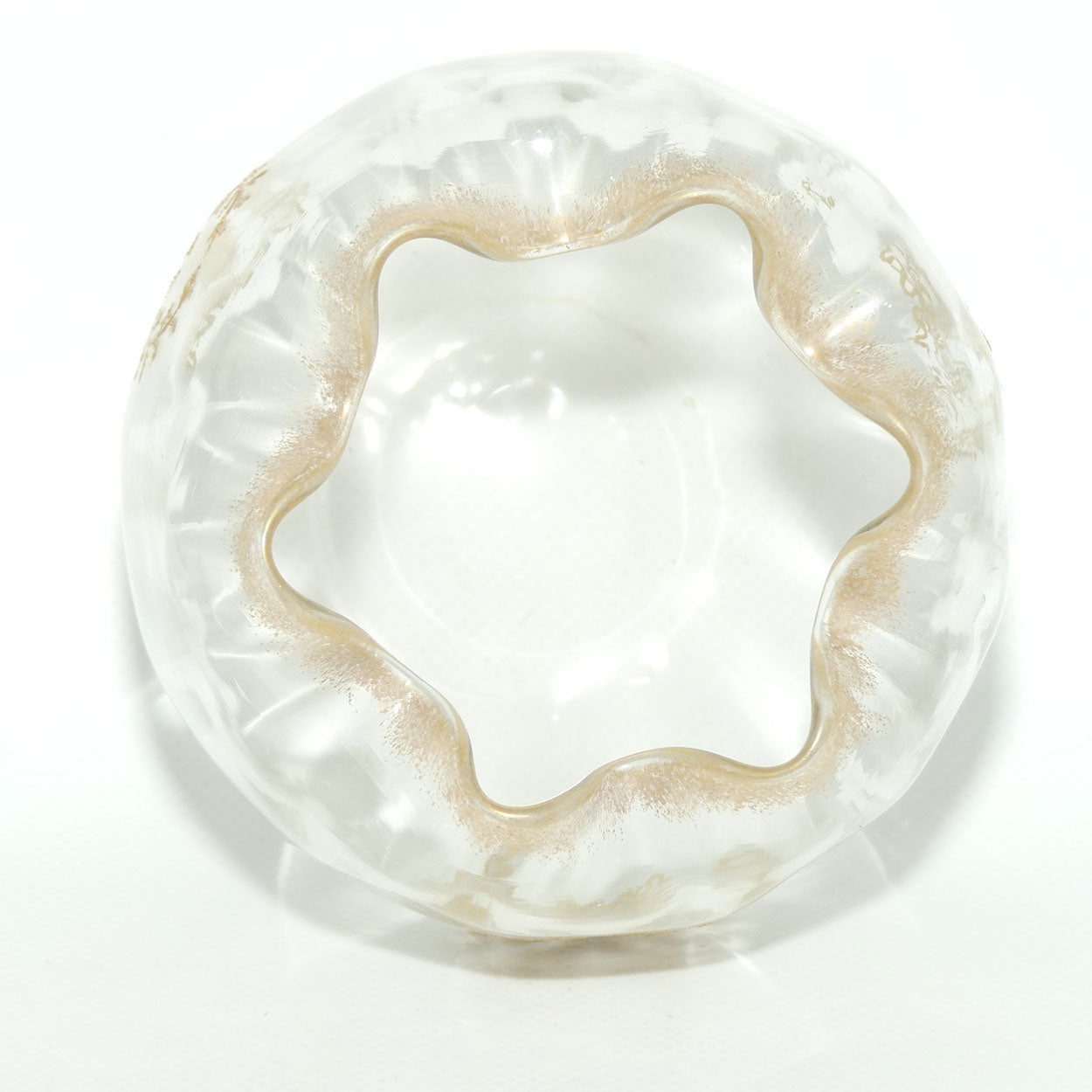 Edwardian era Gilt trim and hand decorated glass bowl
