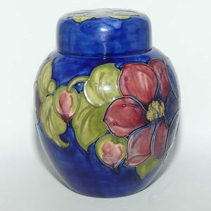 Walter Moorcroft Clematis | Blue large size lidded ginger jar | 20.5cm tall