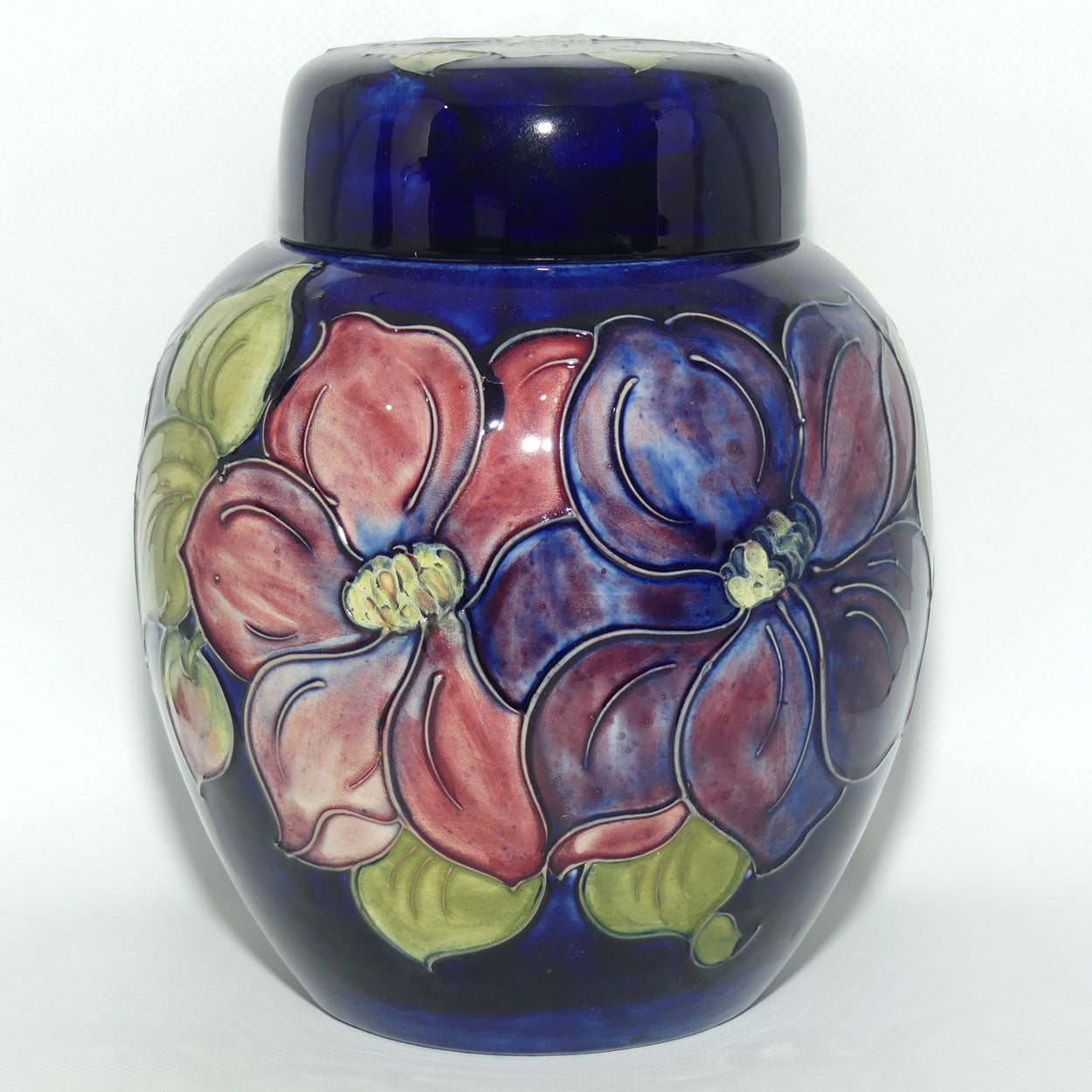 Walter Moorcroft Clematis (Blue) large size lidded ginger jar