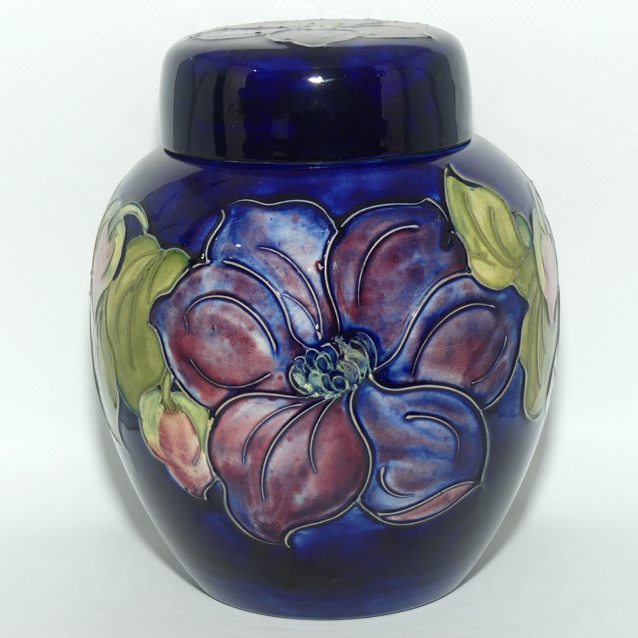Walter Moorcroft Clematis (Blue) large size lidded ginger jar